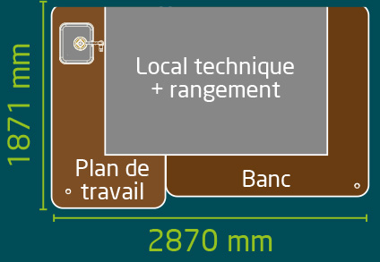 Plan de la Noobox - Local technique de piscine